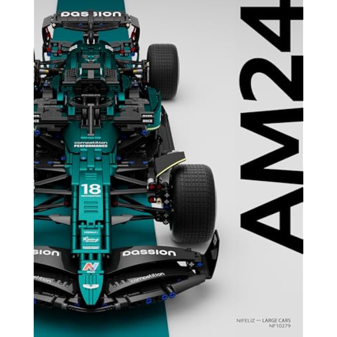 Nifeliz AM24 Formula 1 Racing Car Building Set, 1:8 Scale Collectible Car Model Set for Adults, Home or Office Décor, Gifts for men, Women, Him or Her (2351 PCS, NF10279)