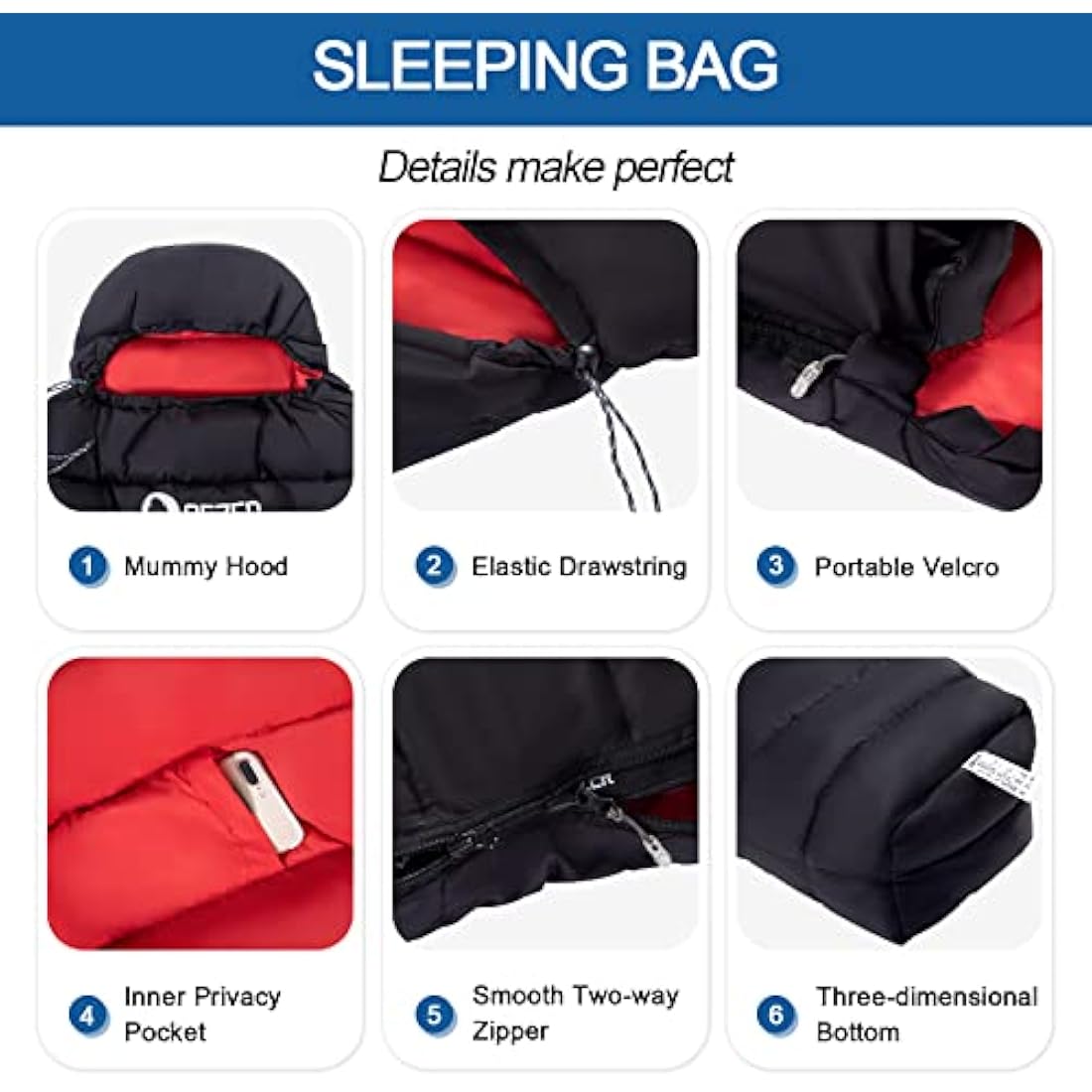 QEZER Ultralight Sleeping Bag for Adults,only 780g Backpacking Sleeping Bag Filled 600+FP Duck Down 5°C 15°C for Camping,and Hiking,Warehouse Outdoor
