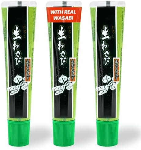 Wasabi-O Real Wasabi Paste - Authentic Japanese Wasabi Paste for Sushi & Dishes - Spicy, Fresh & Bold Flavour - Perfect for Sushi Rice, Japanese Snacks - All-Natural Ingredients, 3 x 43g