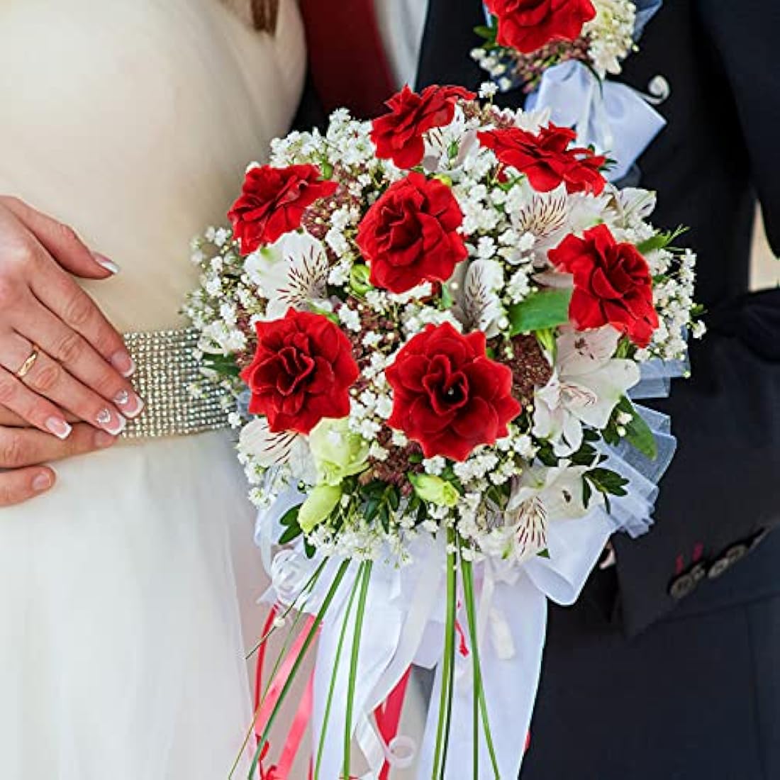 Syhood 100 Pieces 1.77" Red Artificial Roses Head Bulk Small Silk Fake Rose Buds for Decoration, DIY Crafts, Wedding Centerpieces Bridal Shower Party Home Garland Decor