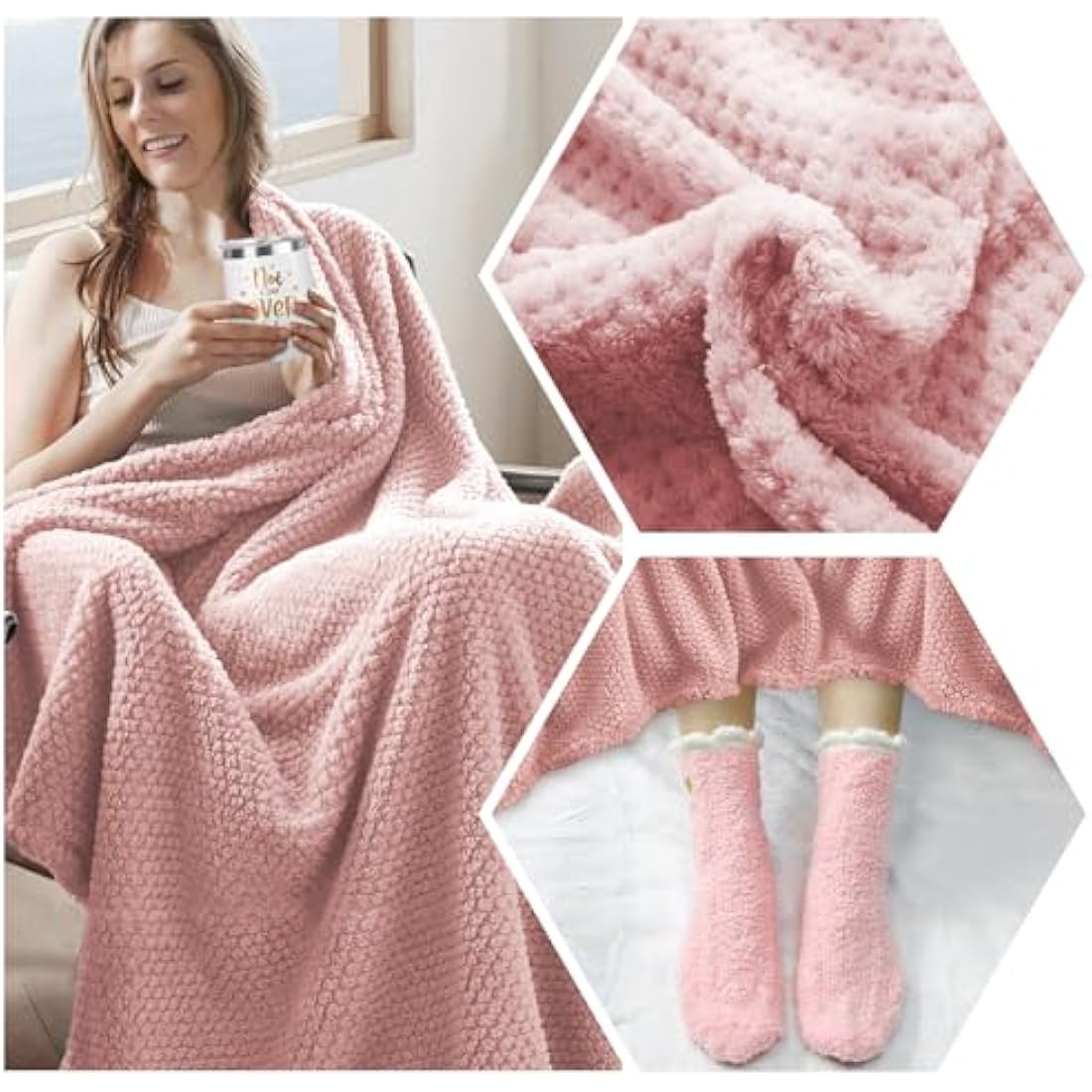 Birthday Gifts for Women, Pamper Gifts for Women, Happy Birthday Box Get Well Soon Gifts, Relaxing Spa Kit with Tumbler Blanket for Mum Wife Friend Sister Coworker, Unique Care Package for Her