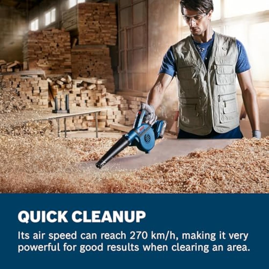 Bosch Professional 18V System Cordless Blower GBL 18V-120 (up to 270 km/h air flow rate, without battery/charger)