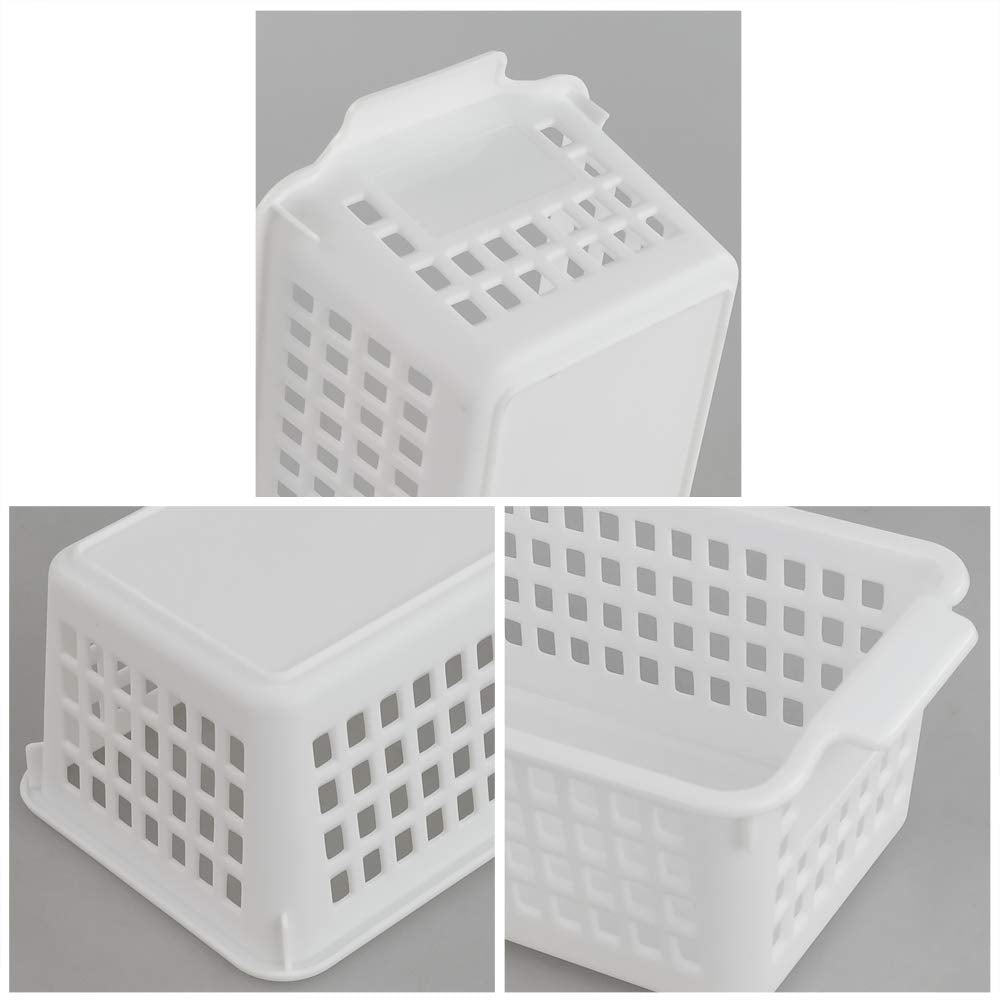 Yarebest 3-pack Small Plastic Handy Basket for Storage (White)
