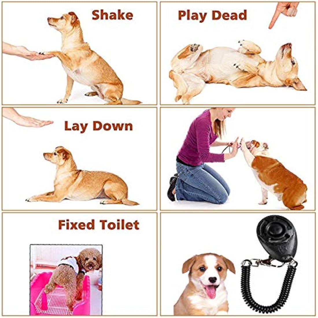 Bestomrogh 8 Pack Dog Training Clicker with Wrist Strap and Big Button Effective Behavioral Training Tool for Dogs Cats Birds Horse and Other Pets(Multi-Color)