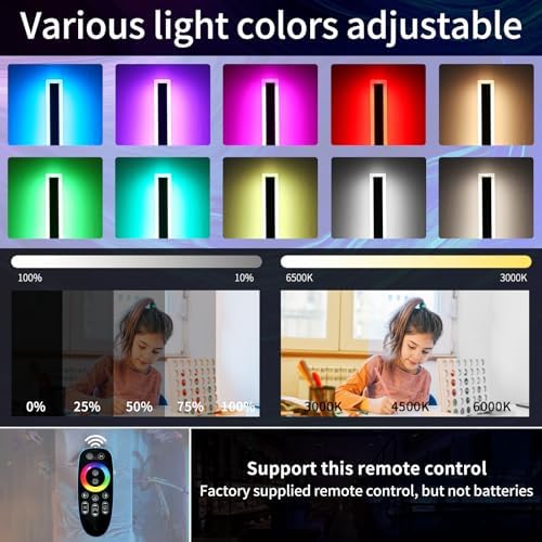 Mikeru 2pack 80CM RGB Dimmable Outdoor Wall Light, 7 RGB Colours and 3 Colour Temperatures 3000K/4500K/6000K Wall Sconce, IP65 Rainproof Wall Sconce for Porch, Patio and Festive Decorations