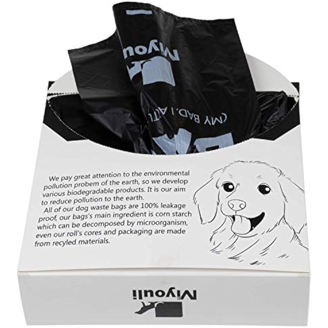 300 Counts Extra Thick Black Biodegradable Pet Poop Waste Bags With Handles for Dogs, Ocean Wind-Scented