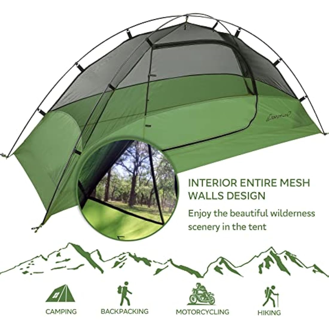 Clostnature Crux Lightweight Camping Tent - 1/2/3/4 Man Tent, Waterproof & Windproof 3 Season Tent, Double Layer, Compact Easy Setup Design for Hiking, Backpacking, Festivals, Family Camping, Outdoor