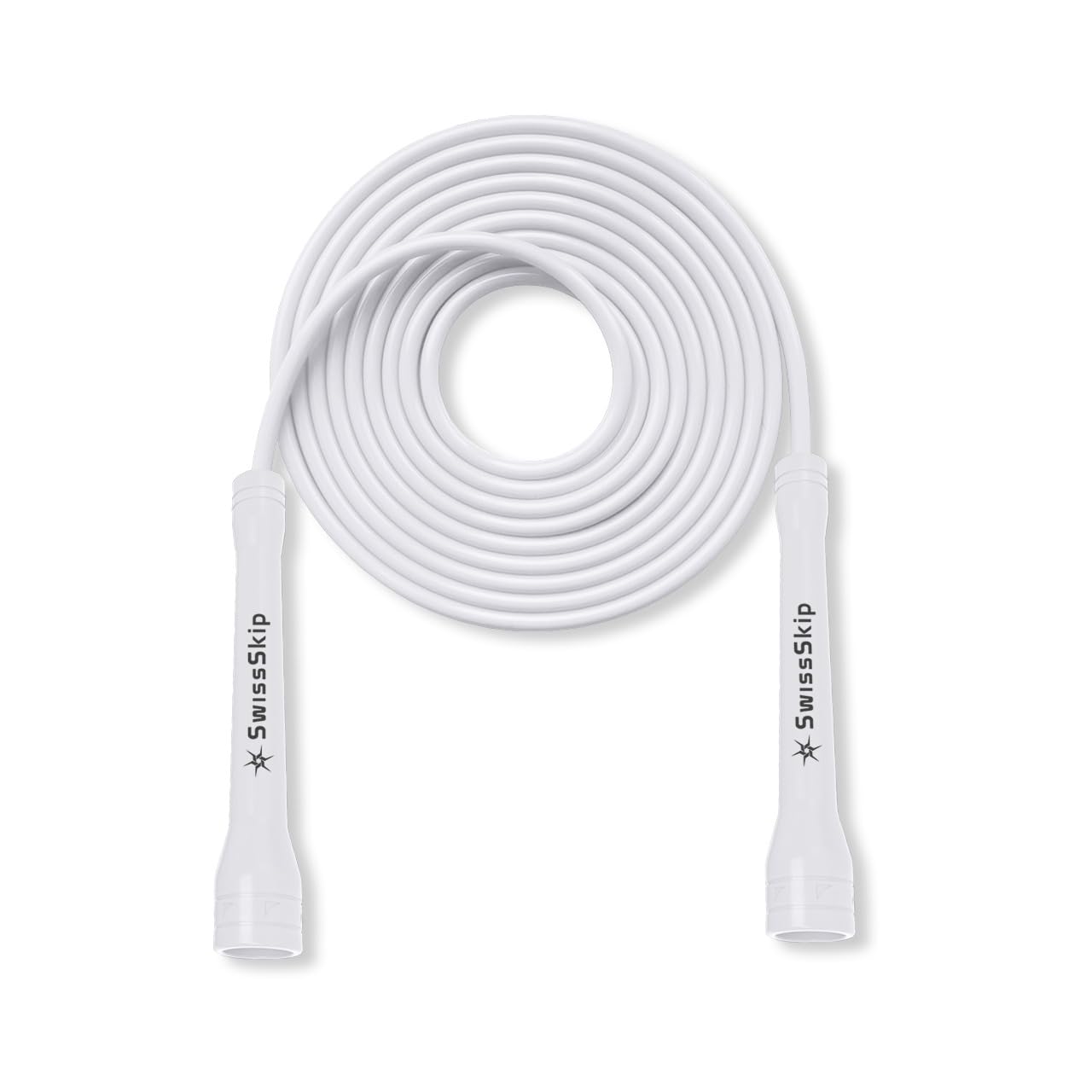 SwissSkip SwissSkip Jump Rope by Dayan Kolev, Xelerate- 5mm PVC Jump Rope, Ideal Rope for Beginners and Advanced Athlets (White)