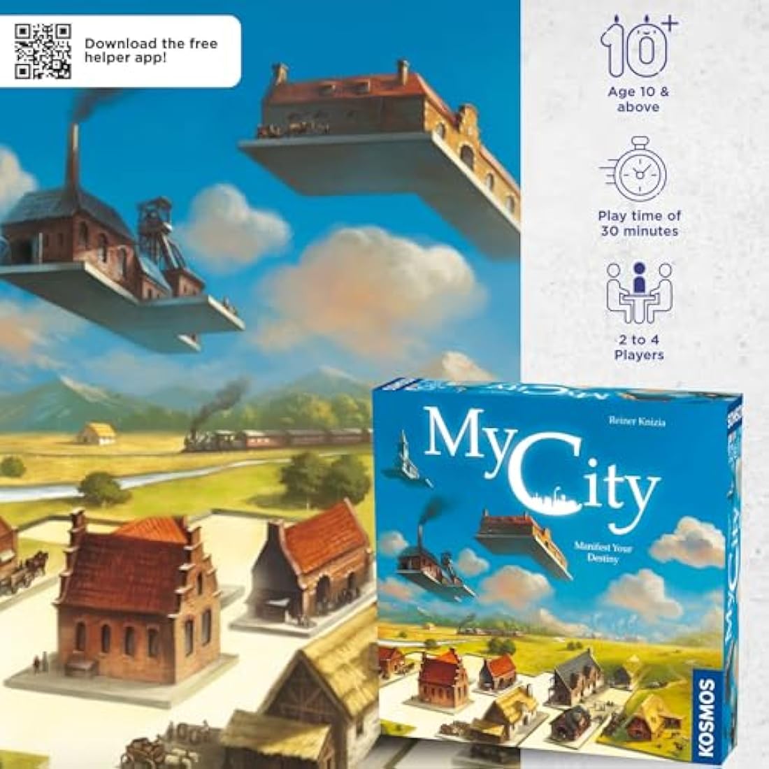 Thames & Kosmos My City - Manifest Your Destiny, Decision-Making Board Game, Board Games for Family Night, Ideal for Adults and Kids, For 2 to 4 Players, Age 10+