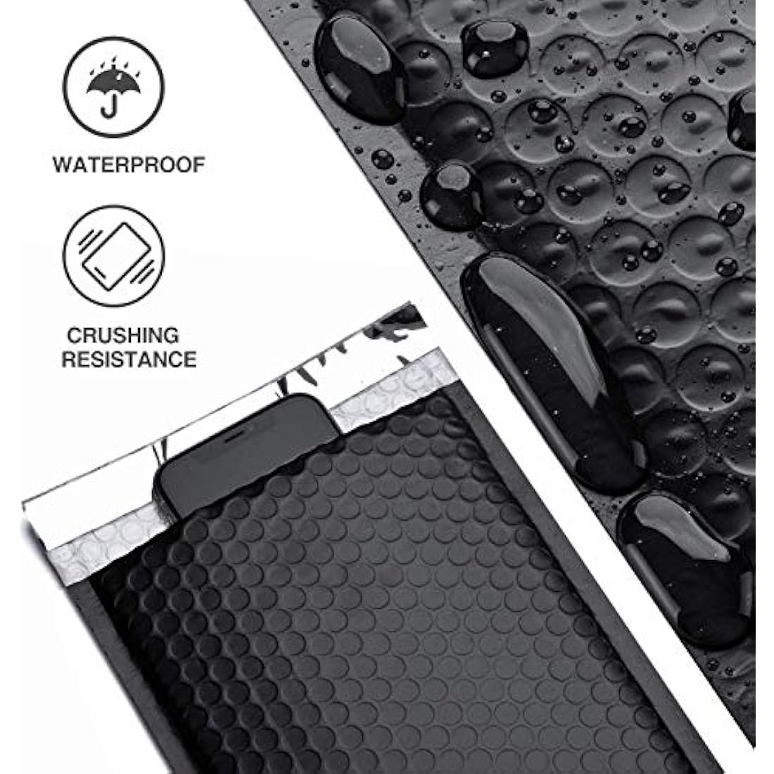 Switory 25Pcs Poly Bubble Mailers A5 Padded Envelopes Bulk Bubble Lined Wrap Polymailer Bags for Shipping Packaging Mailing Self Seal Black - 6X9+1.57"