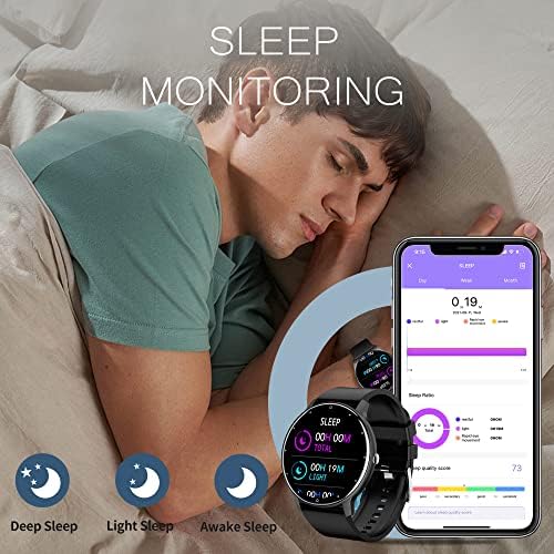 Smart Watch for Android Phones iOS Phone Ultra Thin Smartwatch Heart Rate Monitor Fitness Tracker with Blood Pressure Pedometer Calorie Counter Watch for Women Men