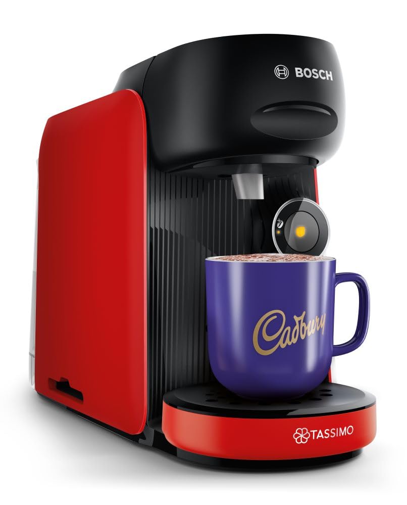 Tassimo by Bosch FINESSE TAS16B3GB POD Coffee Machine, 1400 Watt, 0.7 Litre - Red