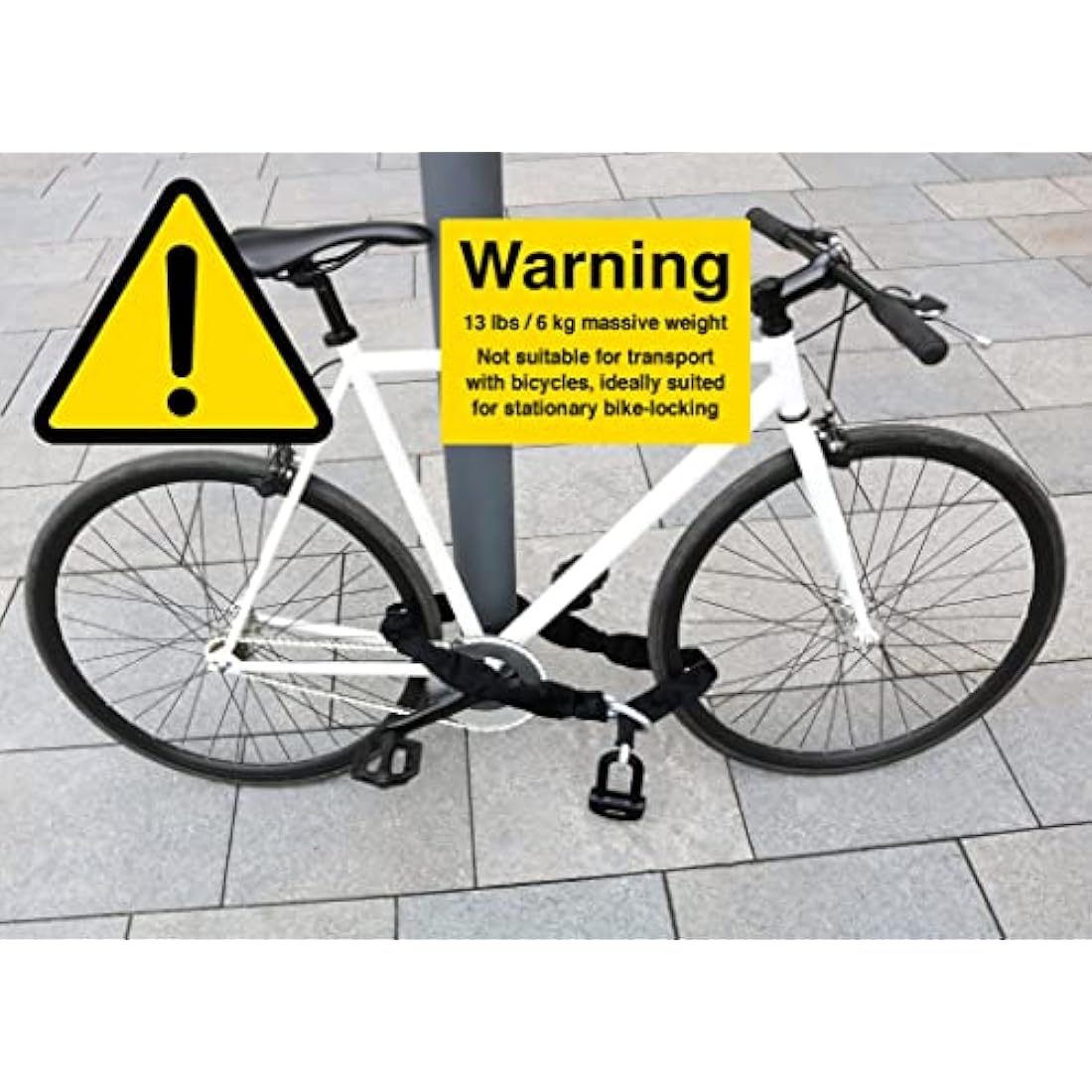 KOHLBURG 6 kg Massive Motorcycle Security Chain Lock - 150cm Long with Our Highest Security Level 10plus of 10 - Heavy Duty 13mm Steel Chain as Anti Theft Motorcycle Lock, Scooter & ebike Lock