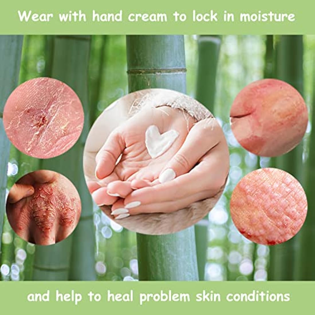 Bamboo Gloves for Eczema, Kids Age 4-6, Dry Hands, Moisturising Gloves for Children Overnight, 3 Pairs