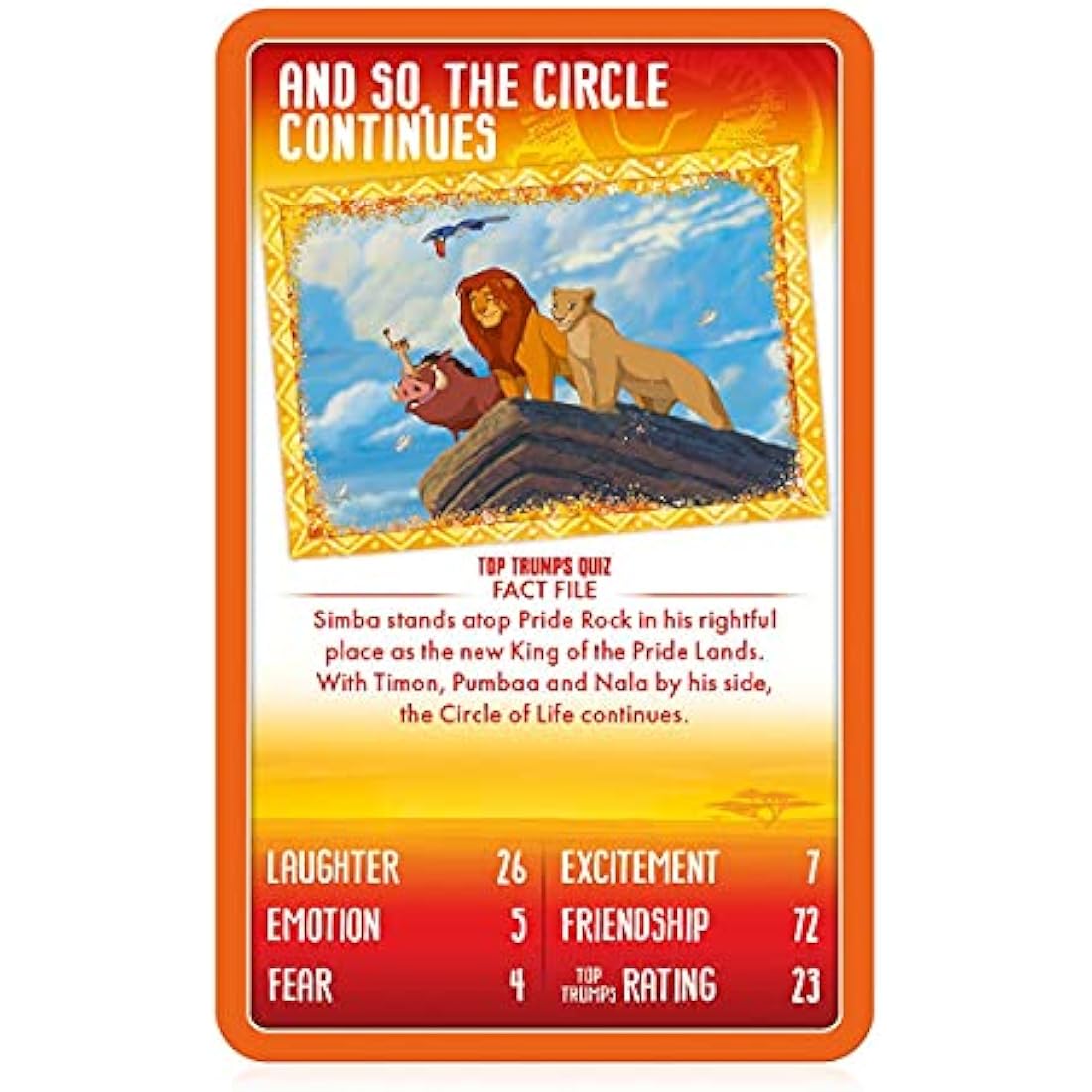 Top Trumps Disney The Lion King Specials Card Game, play with 30 memorable moments from the presentation of Simba to No Worries, educational gifts and toys for boys and girls aged 6 plus
