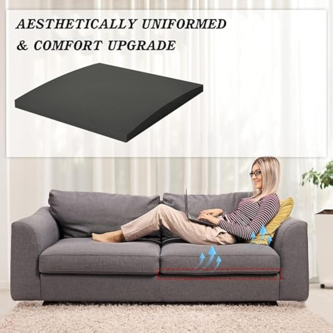 TANYOO Sofa Cushion Support for Sagging Seat Curve Furniture Seat Under Cushion Sag Repair -2Pack