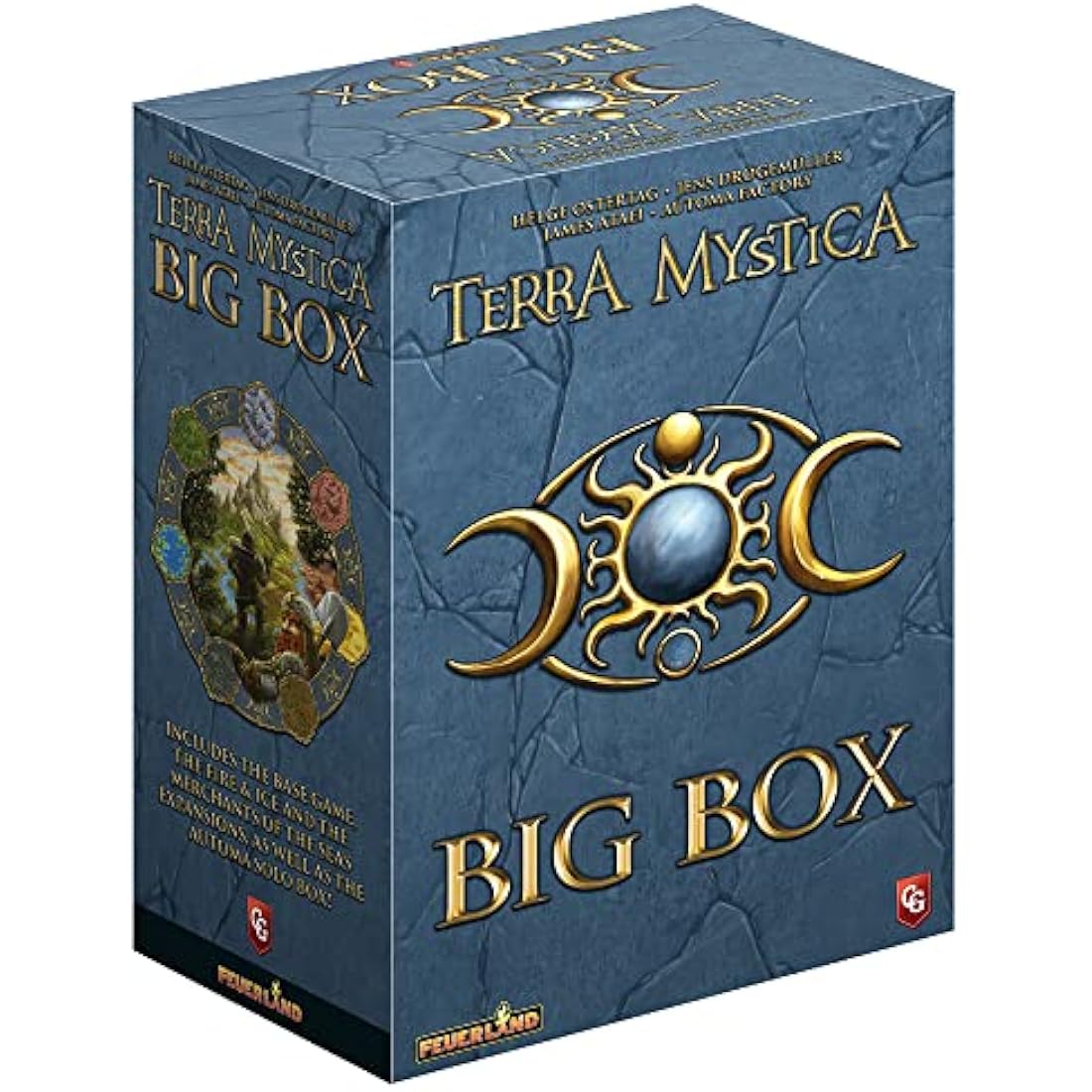 Capstone Games Terra Mystica: Big Box - Contains: Terra Mystica: Base Game, Fire & Ice Expansion, Merchants of The Seas Expansion by Automa Factory. Ages 14+, 1-5 Players, 30 Min Per Player