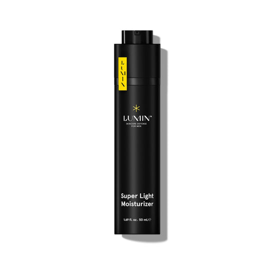 Lumin Super Light Moisturiser, Oil-Free Hydrating Face Moisturiser for Men with Cica, Spirulina & Postbiotics, 50ml
