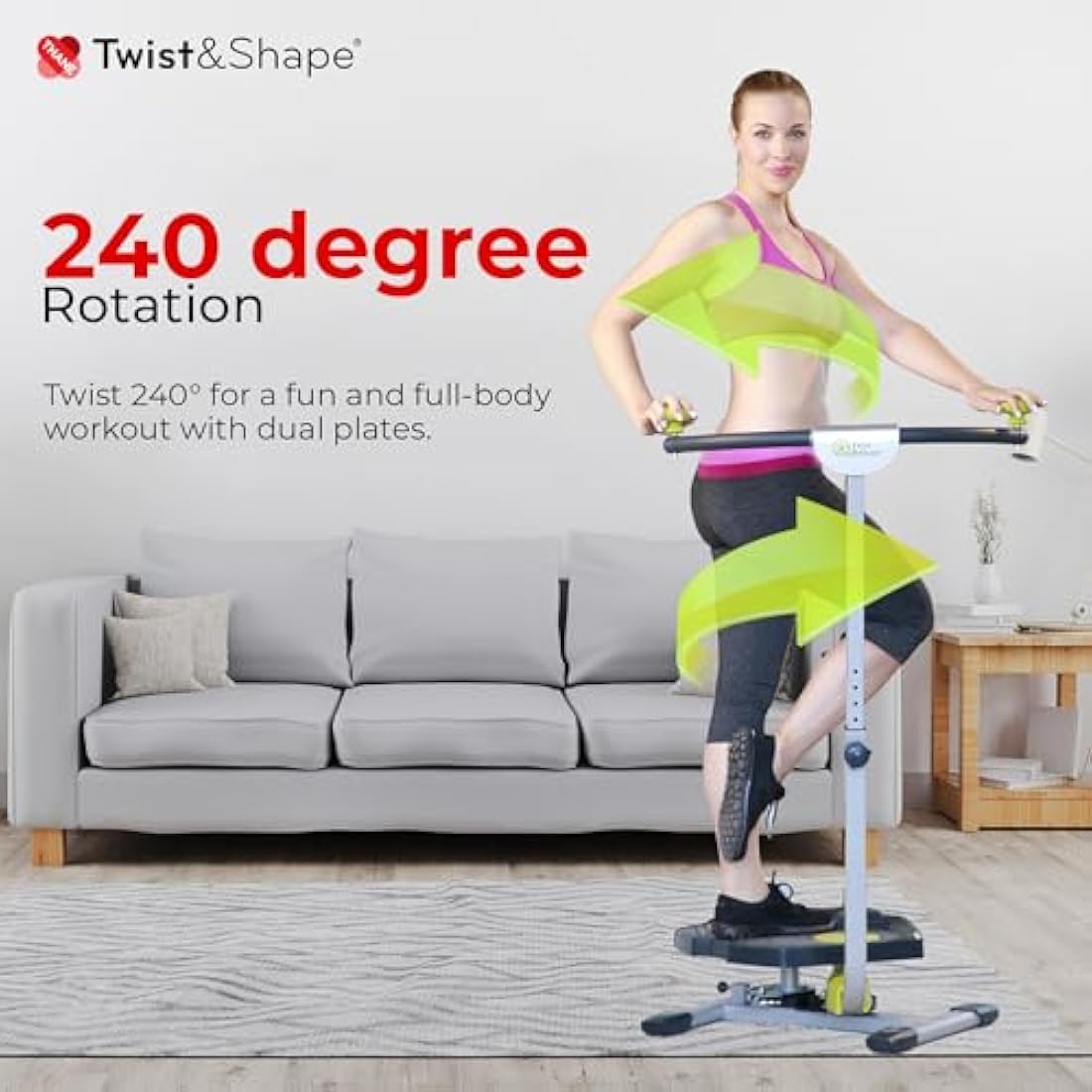 Twist and Shape Exercise Equipment for Home Use - Foldable Abs Trainer and Strength Training Gym Equipment for Men and Women - Perfect for Core, Legs, and Home Workout