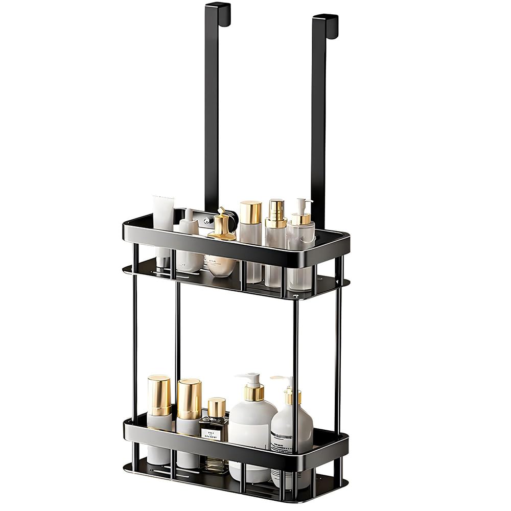 Axroad Mall Shower Caddy Hanging, Over Door Shower Shelf No Drilling Shower Organiser, 2-Tier Rustproof Bathroom Shampoo Holder Bath Accessories