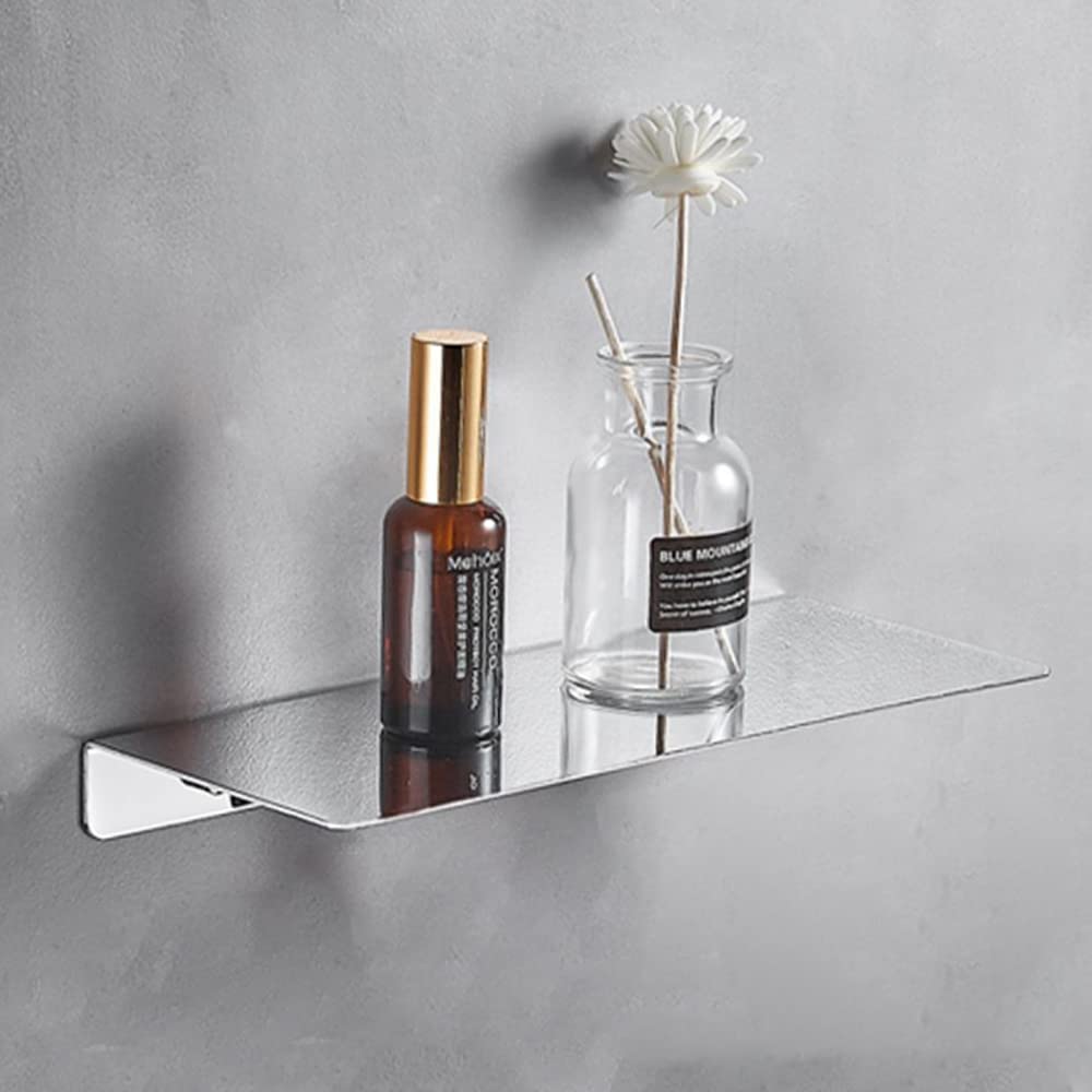 Celbon 30cm Chrome Shower Caddy Self Adhesive Bathroom Storage Organizer Wall Mounted No Drilling Storage Shelf Rustproof Stainless Steel Shower Rack
