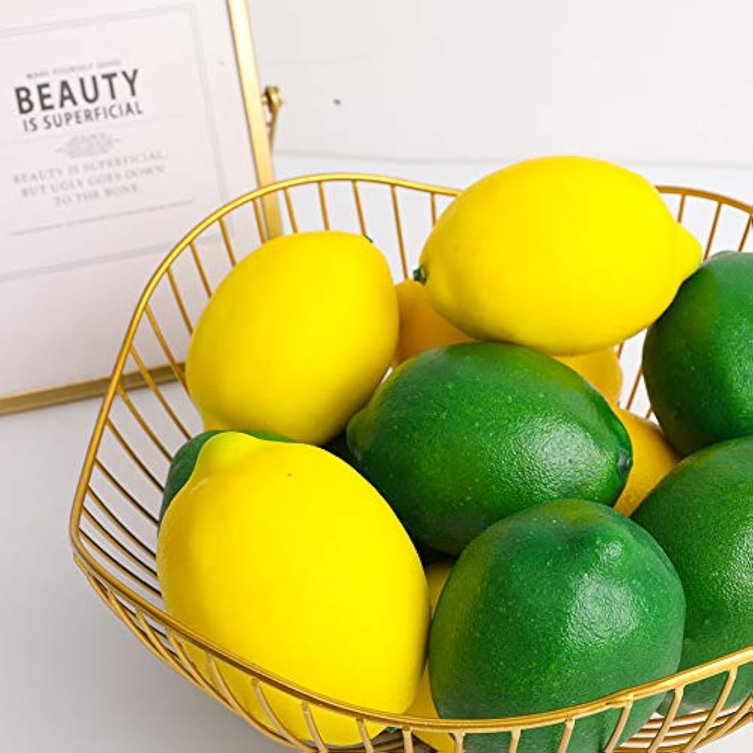Veryhome 6pcs Artificial Lemon Fake Fruit Plastic Food For Home House Kitchen Party Decoration Festival Display Lifelike (Yellow Lemon, 6pcs)