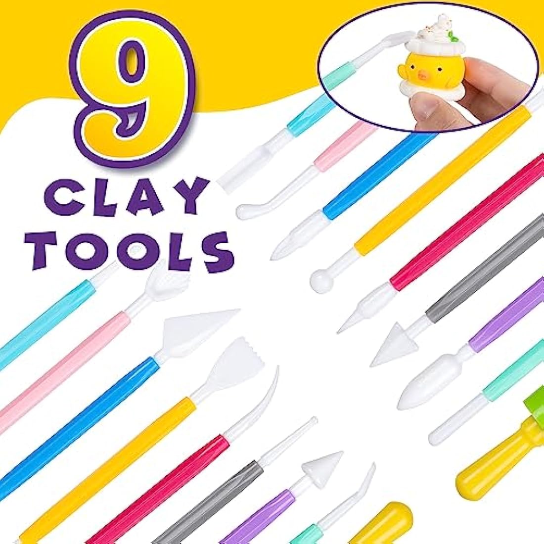 SUNCLAY Air Modeling Clay - 45 Colours with 80 Page Project Book, 9 Clay Tools, 5 Accessories, Ages 3-12