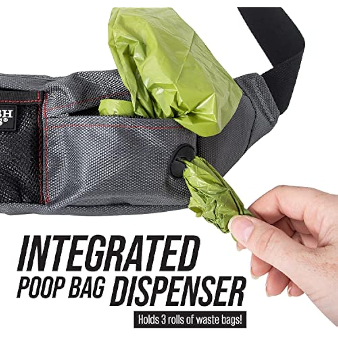 Leash Boss Dog Treat Pouch for Training | Dog Treat Fanny Pack for Walking, Running, Hiking | Portable Kibble Snack Container for Pets | 3 Pack, Grey, 168g