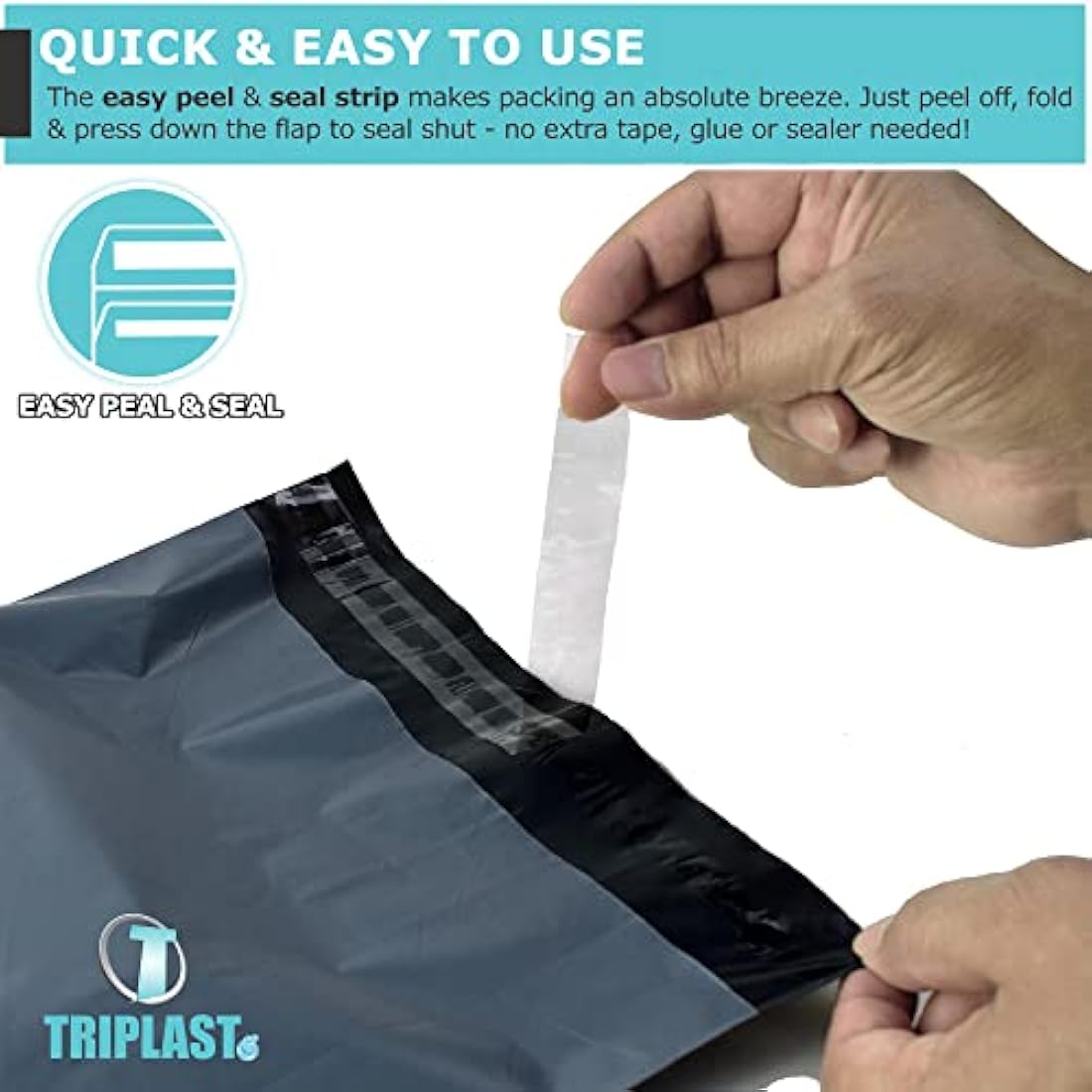 Triplast 17 x 24 (425x600mm) Parcel Postage Mailing Bags (Pack of 50) - Large Self Seal Poly Plastic Mail Bags for Packaging and Shipping