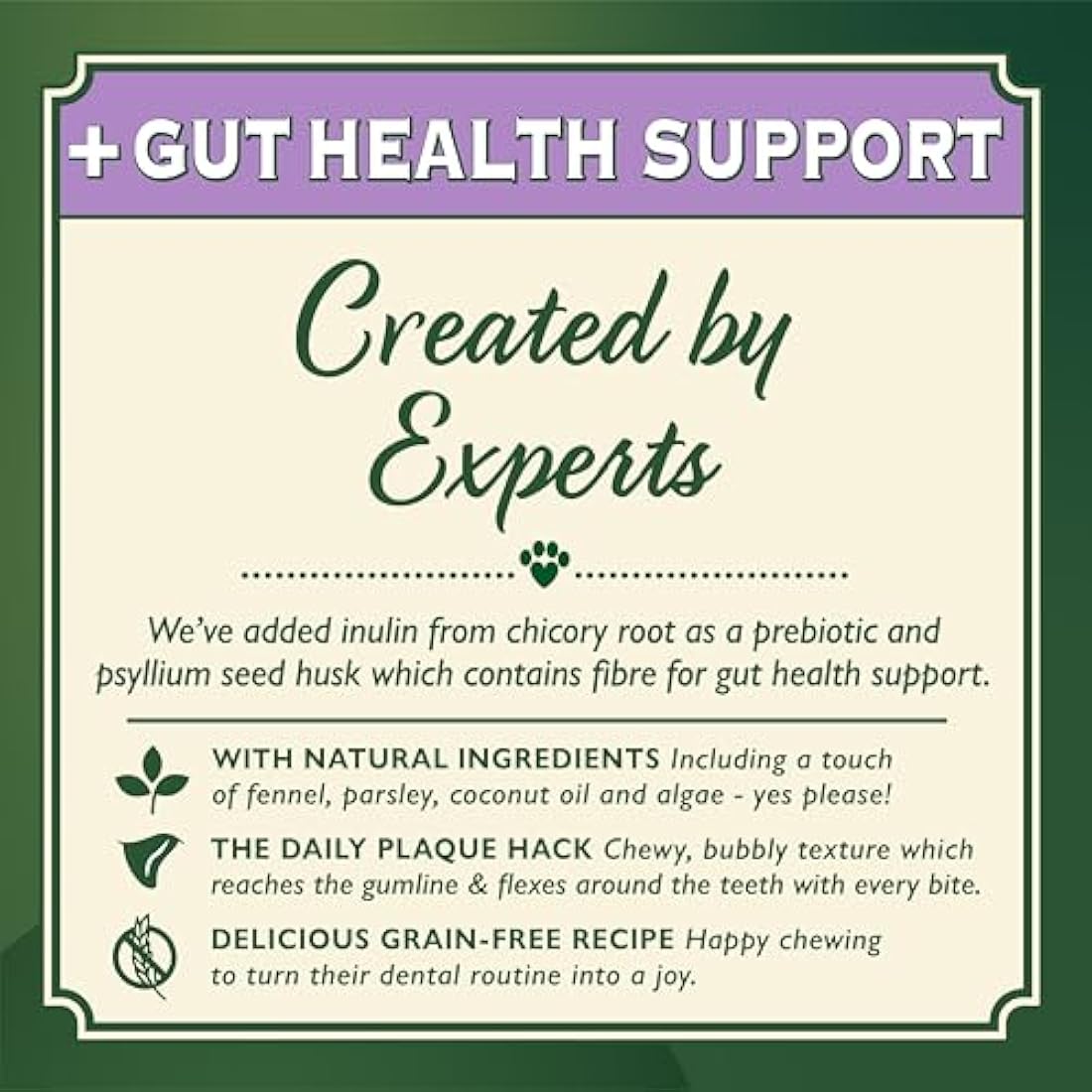 Lily's Kitchen Woofbrush Gut Health Dental Chew - Natural Dental Sticks for Medium Dogs (5 Packs of 7 Chews)