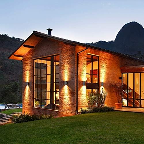 Klighten 2 pcs Outdoor Wall Light IP65 Up Down Outdoor Indoor Wall Lighting Modern Aluminum Wall Lamp for Garden Entrance Corridor Courtyard, Socket GU10, Bulb not Included, Dark Gray