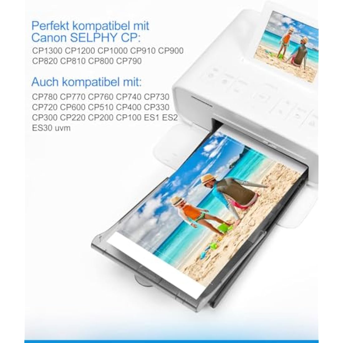 Selphy Photo Paper KP-108IN 3115B001(AA) Compatible with Canon Selphy CP1300 CP1200 CP1500 CP1000 CP910, 6 Photo Printer Cartridges, 216 Sheets Photo Paper