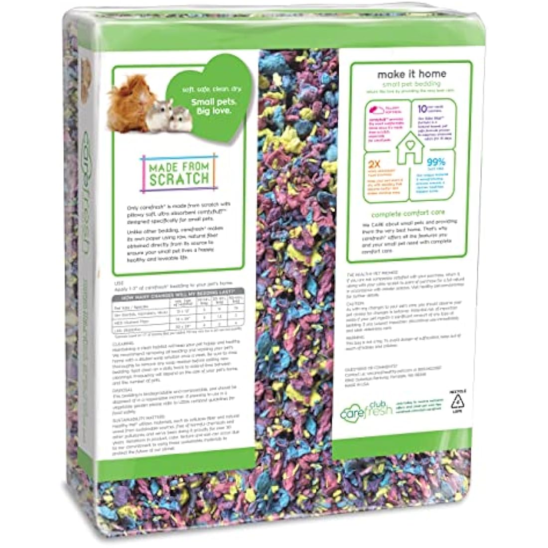 Carefresh 99% Dust-Free Confetti Natural Paper Small Pet Bedding with Odor Control, 50 L