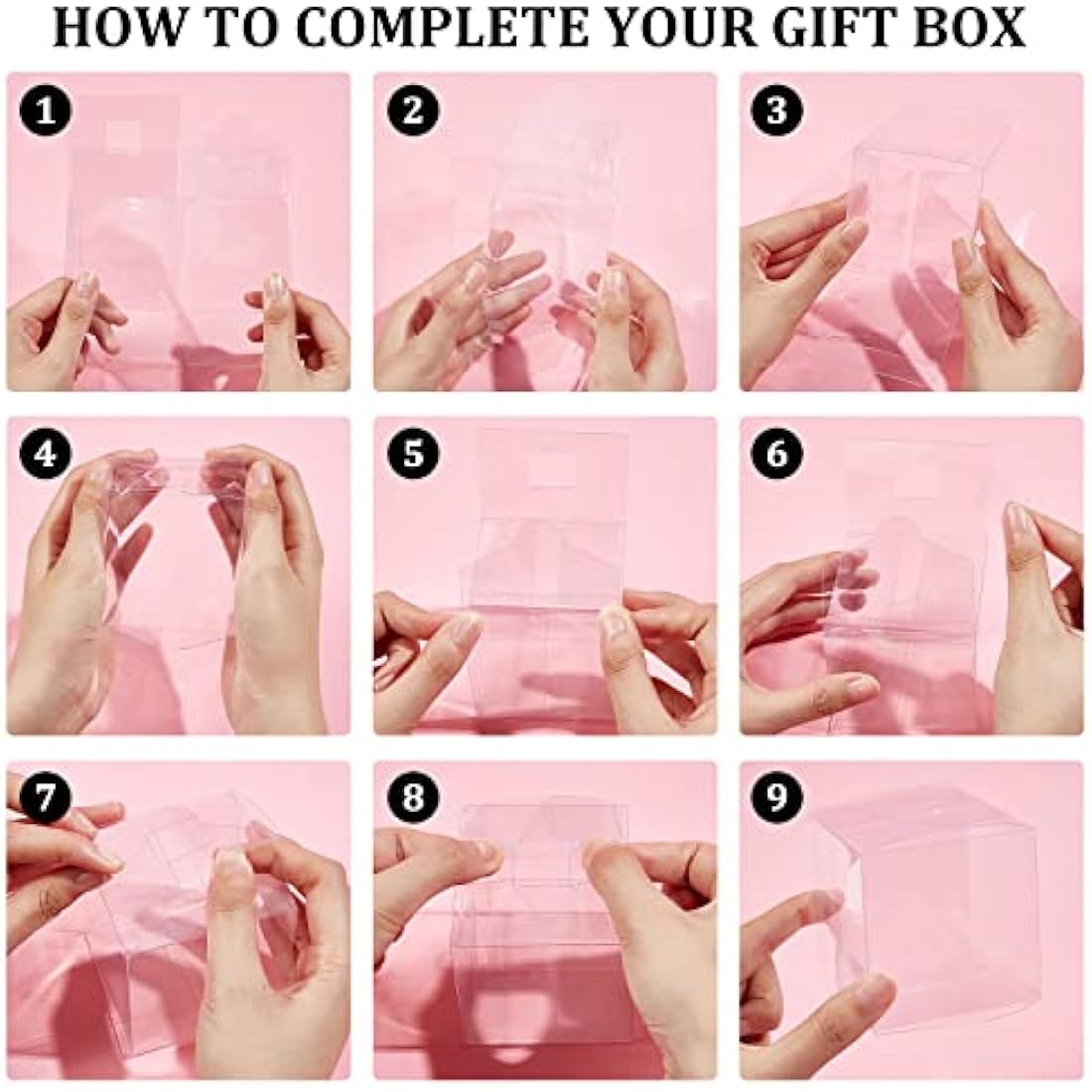 BENECREAT 30PCS 7x7x7cm Clear Cube Wedding Favour Boxes PVC Transparent Cube Gift Boxes for Jewelry Storage Display, Cake, Candy, Chocolate, Balloon