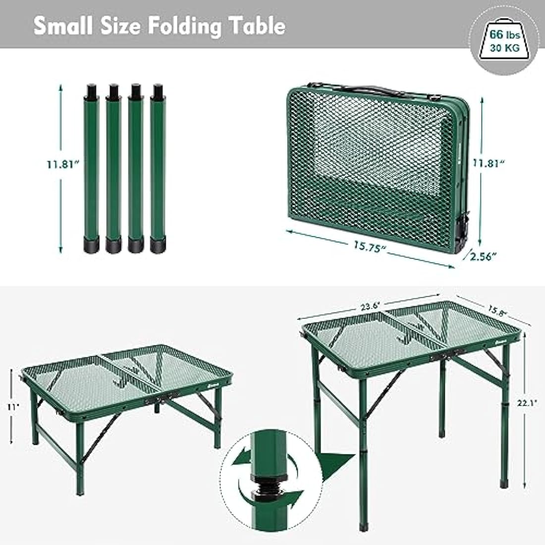 E EASTSTORM Camping BBQ Table Outdoor Folding Picnic Table 23.6”x 15.7”- Portable, Compact & Foldable for Easy Storage - Great for Picnic, Garden, Patio, Dining, Party, Market
