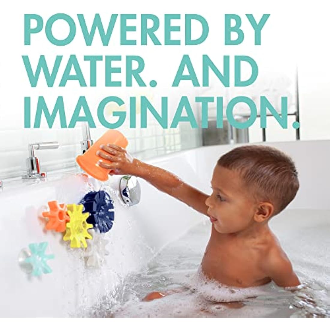 Boon B11375 COGS Building Set (5pcs), Baby Bath, Suction Gears Bathtub Toy, Kids Water Play, Suitable for Boys and Girls Aged 12 Months and Older