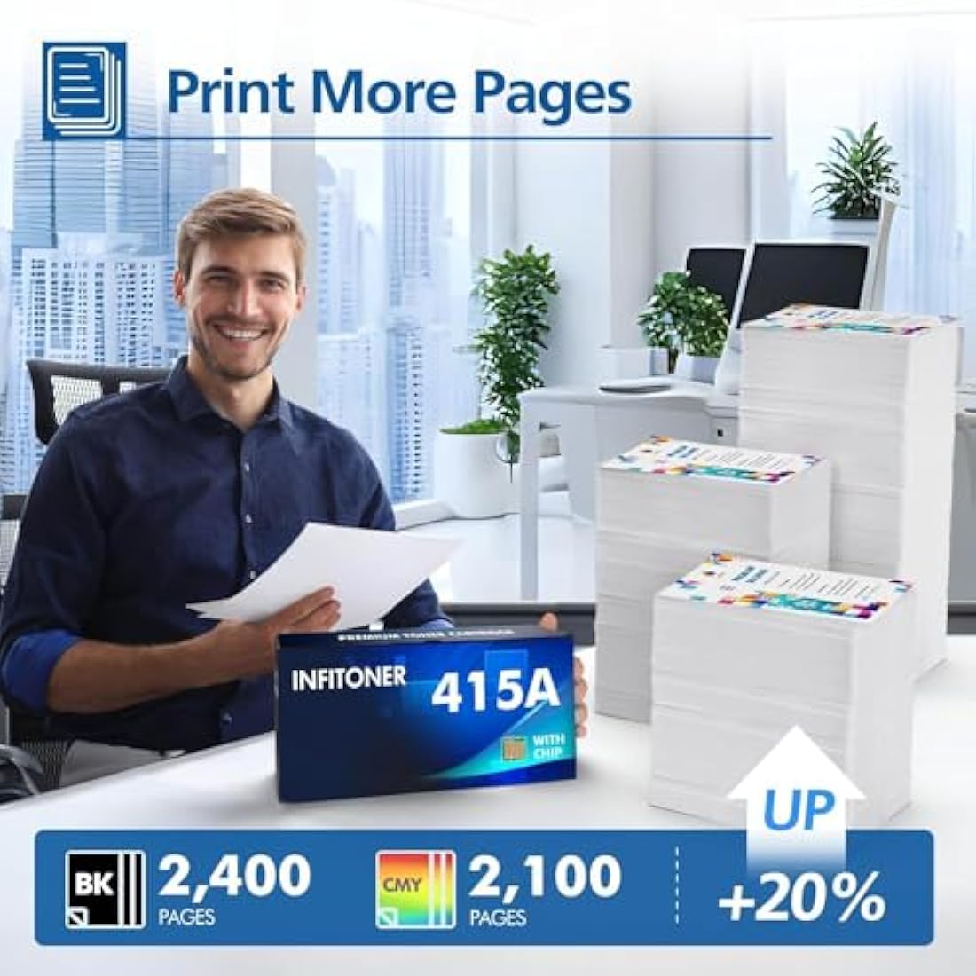 415A 415X Toner: (With Chip) Compatible for HP 415A Toner Cartridge Multipack Color Laserjet Pro MFP M479fdw M479dw M479fnw M479fdn M454dw M454dn W2030A (4 Pack, Black Cyan Yellow Magenta)