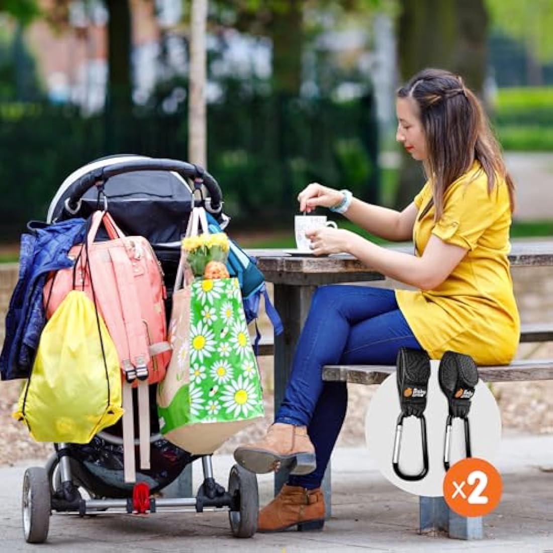 Baby Uma Buggy Clips - 2022 Double-Platinum Winning Pram Clips, Universal Pram Accessories, 5 kg Weight Capacity & Non-Slip, Baby Travel Essentials