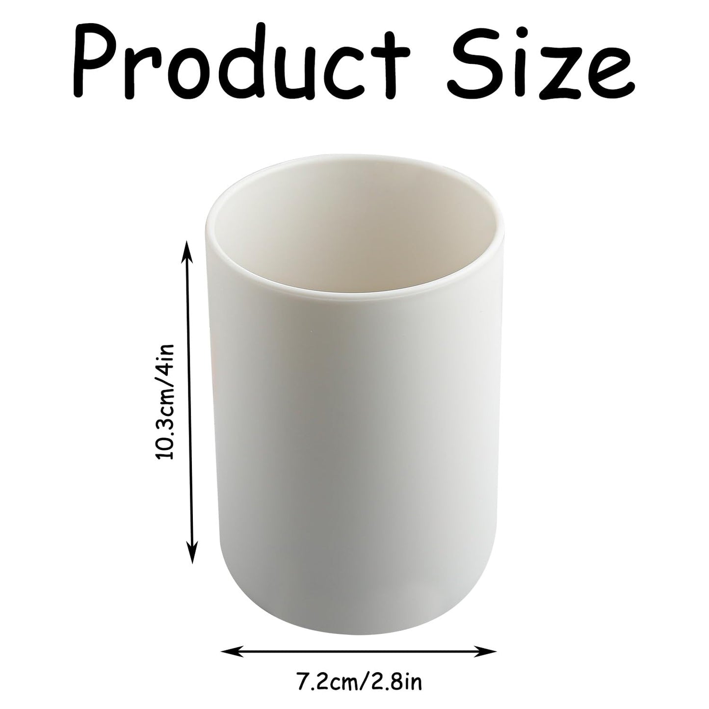 Rumyve White Toothbrush Holder,Unbreakable Reusable Drinking Cups,Plastic Water Cup 300ml for Adults Kids Drinking Travel
