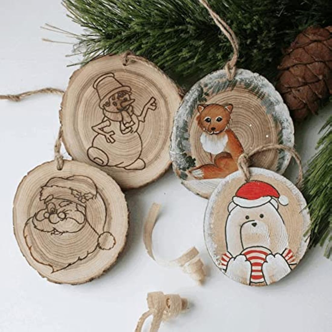MUKLEI 10 PCS 18-20cm Natural Wood Slices, No Hole Wooden Log Slices, Unfinished Log Wooden Circles Wood Discs for Arts, DIY Crafts, Christmas Ornaments, Wedding Decoration, Wood Coasters