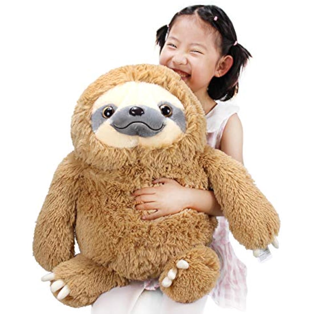 Winsterch Cuddly Stuffed Animal Sloth Toy - Large Teddy Baby Doll for Kids - Plush Sloth Gift for Birthdays (Brown, 20 inches)