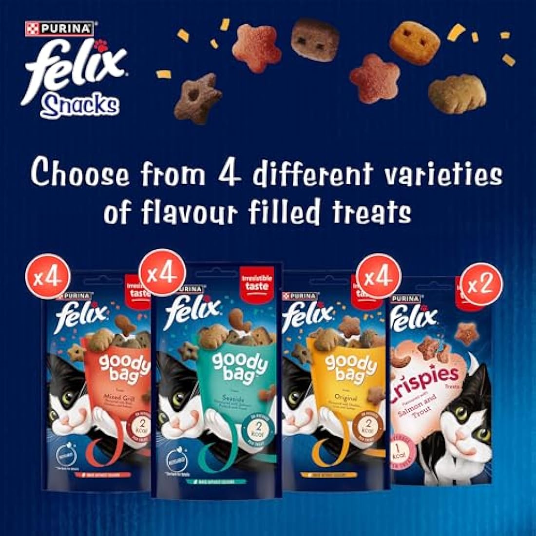 FELIX Mixed Snack Box Adult Cat Treats Pack 810g