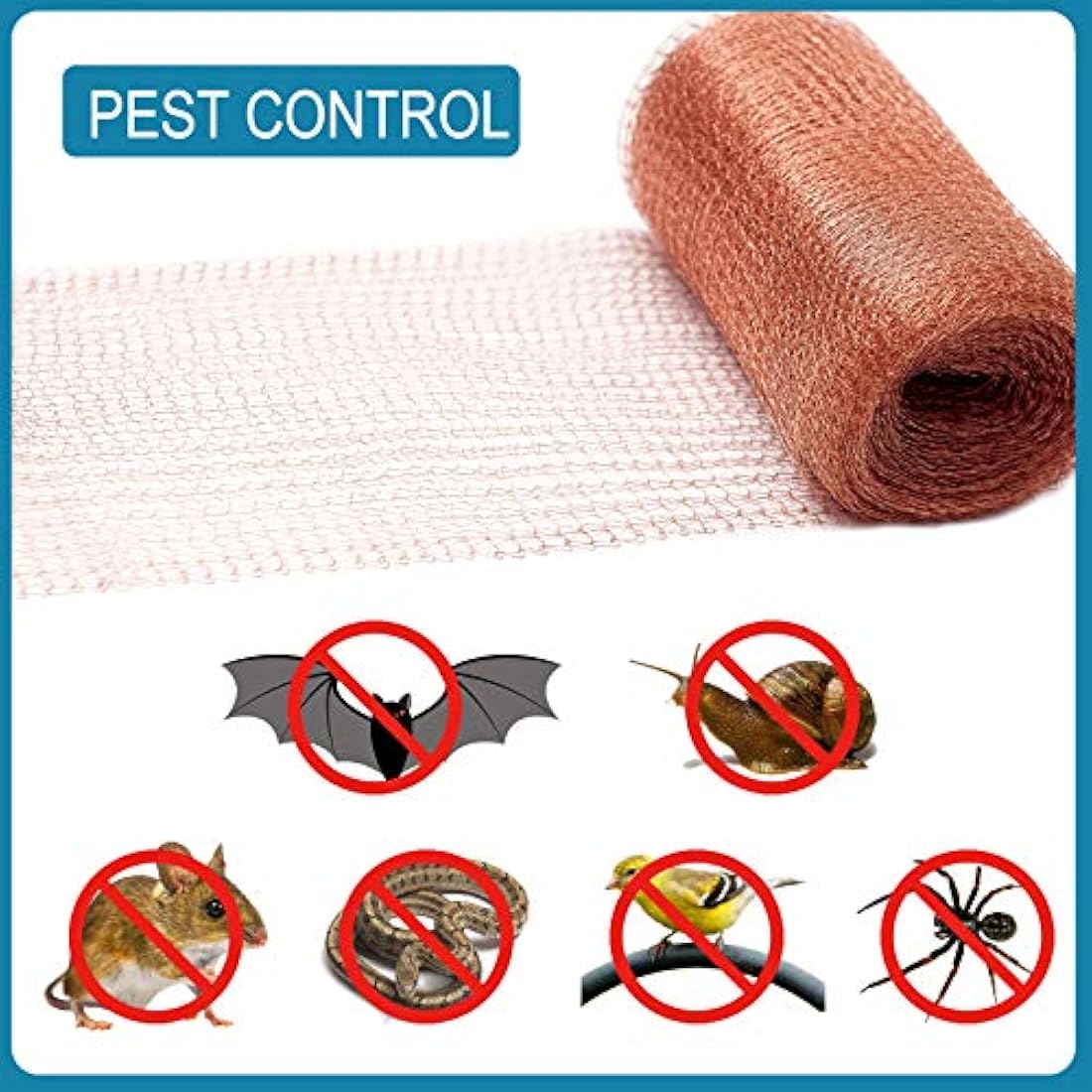 Pure Copper Mesh Rodent Pest Control, 20 Feet Fine Wire Mesh Roll for Mouse Hole Filler, Rat Snail Slug Deterrent & Trap for Indoors, Garden