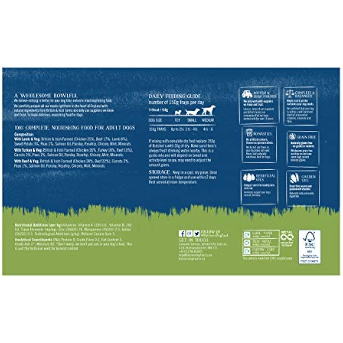 BUTCHER'S Wet Dog Food Trays Grain Free Traditional Recipes 4.8kg (36 x 150g)