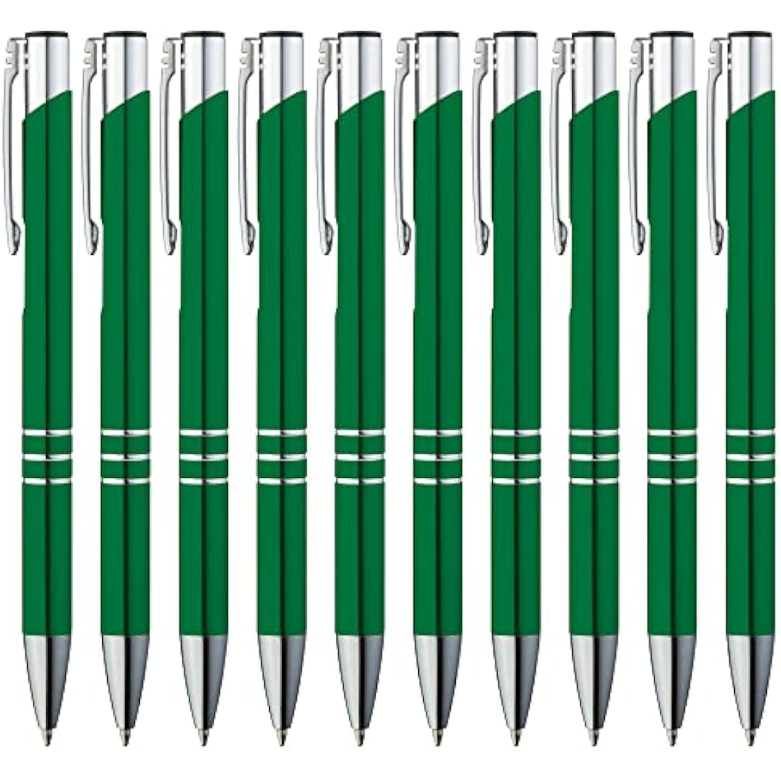 GIMEI Metal Ballpoint Pen, Pack of 50, Premium Ballpoint Pen Set, High Quality, Ballpoint Pen for Easy and Soft Writing, Blue Writing Ballpoint Pen Green as a Visual Eye-Catcher