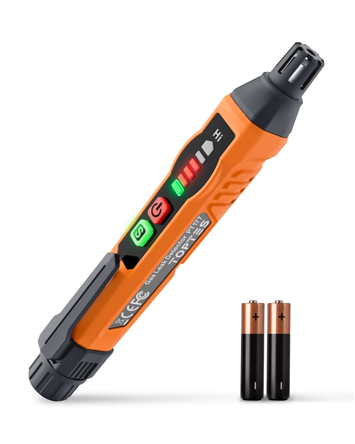 TopTes Natural Gas Detector, PT177 Gas Leak Detector with Audible & Visual Alarm, Portable Gas Sniffer to Locate Combustible Gas Leak Sources Like
