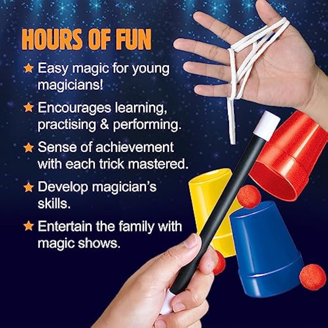 That's Magic Magic Hat Set - Featuring 75 Fun Easy Tricks and For Young Magicians - Helps Build Child's Motor Skills and Confidence - Includes Plush Rabbit, Props, Videos and Instructions, 7+ Years