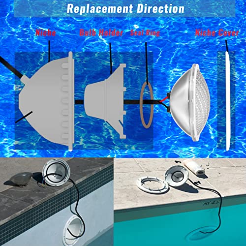 LyLmLe PAR56 Swimming Pool Lights 30W Underwater Lights LED Submersible Waterproof IP68 12V DC/AC,6000K Cold White