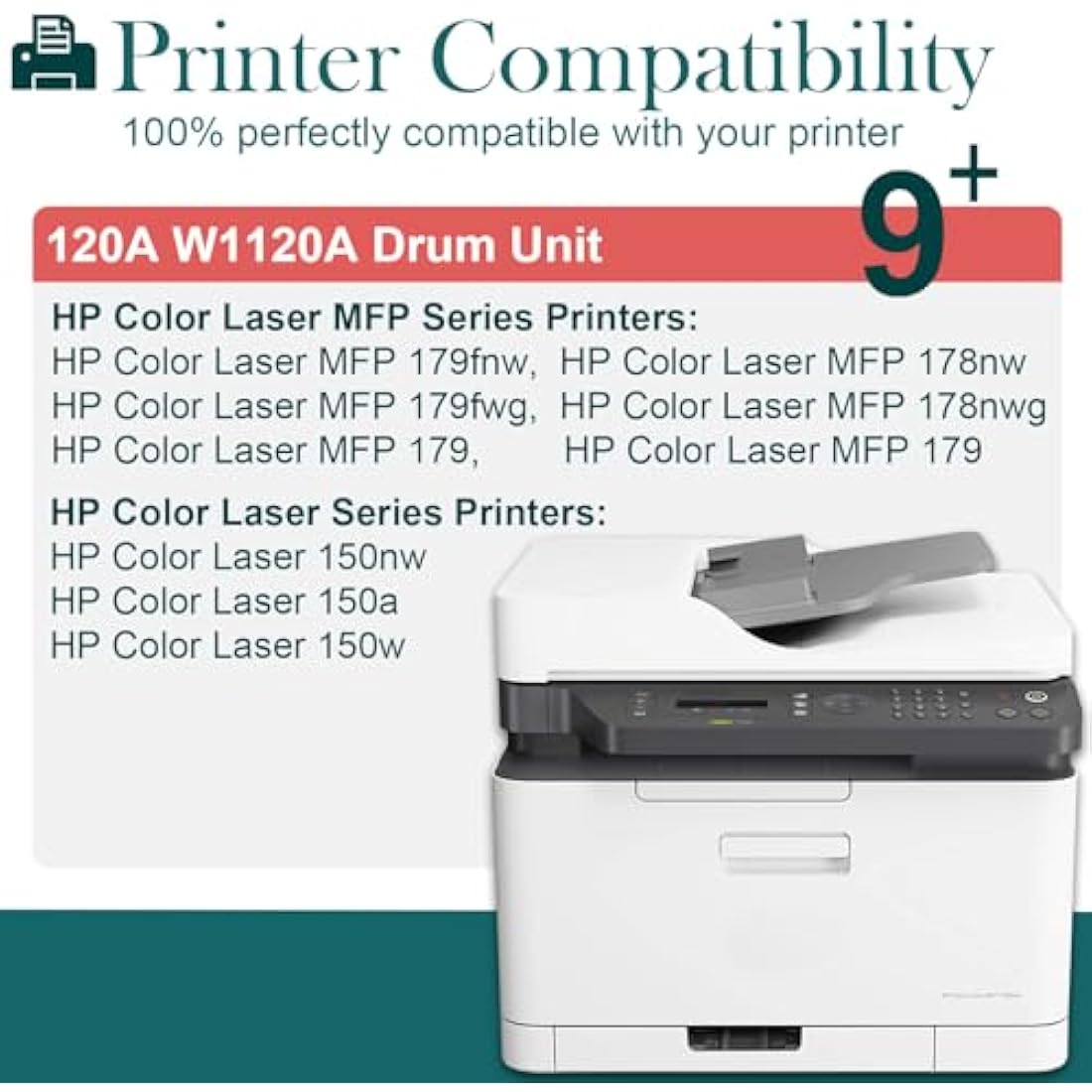 HenceBuy 120A Imaging Drum Unit for W1120A Drum Kit Compatible with HP Color Laser MFP 179fnw 179fwg 178nw 178nwg HP Color Laser 150nw 150a 150w Printer, Black