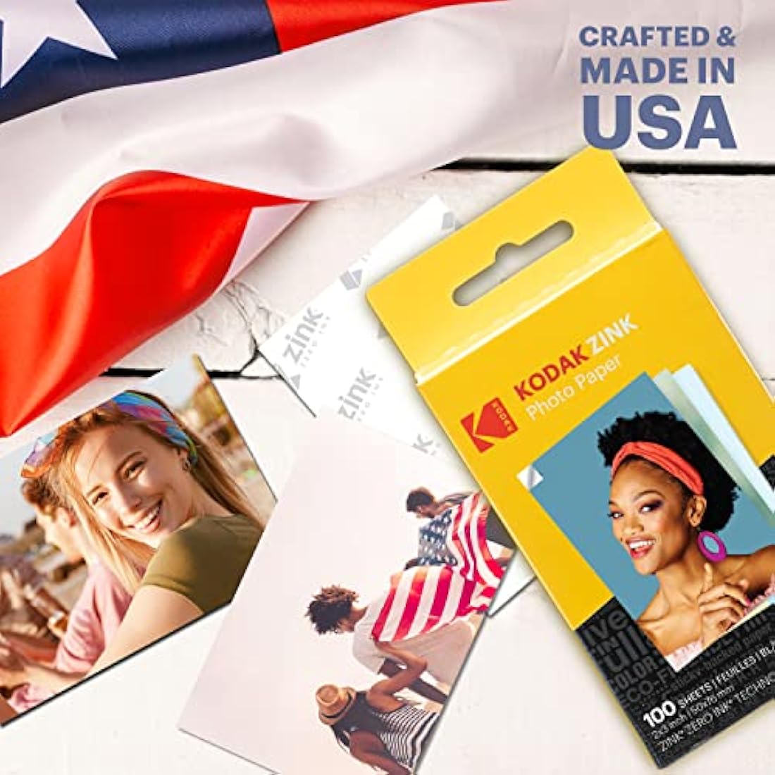 KODAK 2x3" Premium Zink Photo Paper (100 Sheets) - Compatible with KODAK Cameras & Printers, White